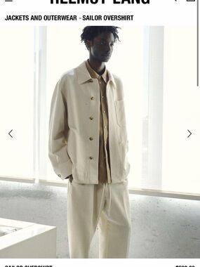 Helmut Lang Cream Lightweight Sailor Overshirt